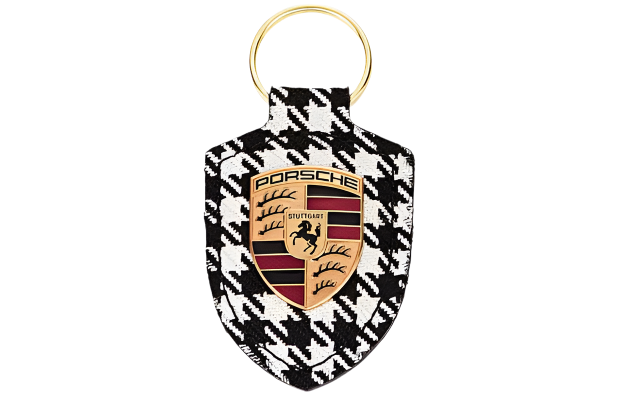 Porsche Crest Key Chain -Pepita