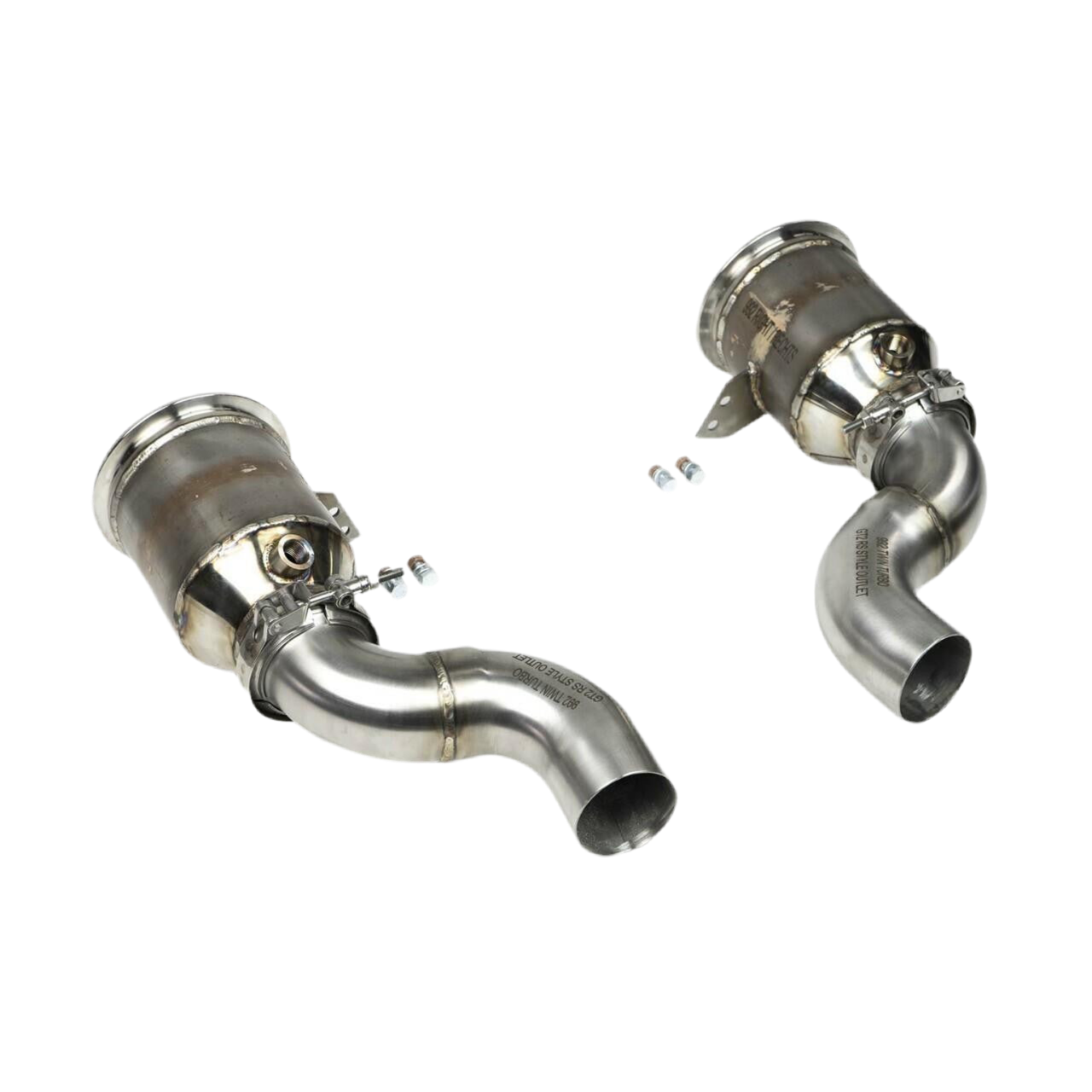 Porsche 992 Twin Turbo / Twin Turbo S Sport Catalytic Converters with GT2RS Style Outlets (2021+)