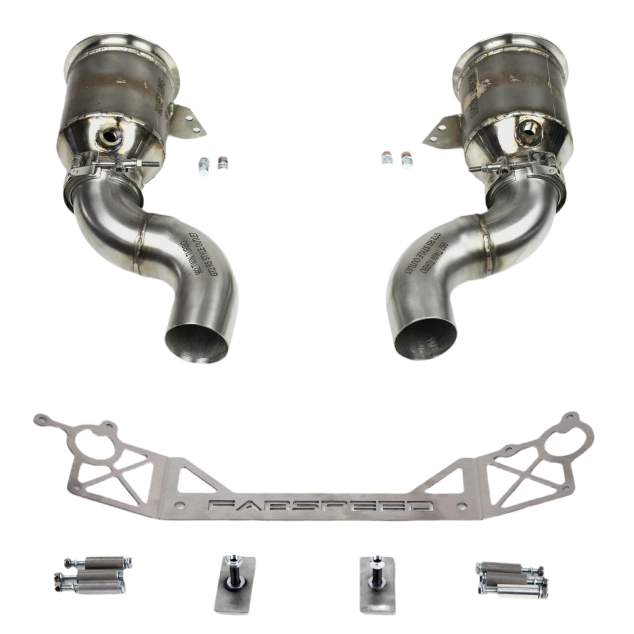 Porsche 992 Twin Turbo / Twin Turbo S Sport Catalytic Converters with GT2RS Style Outlets (2021+)