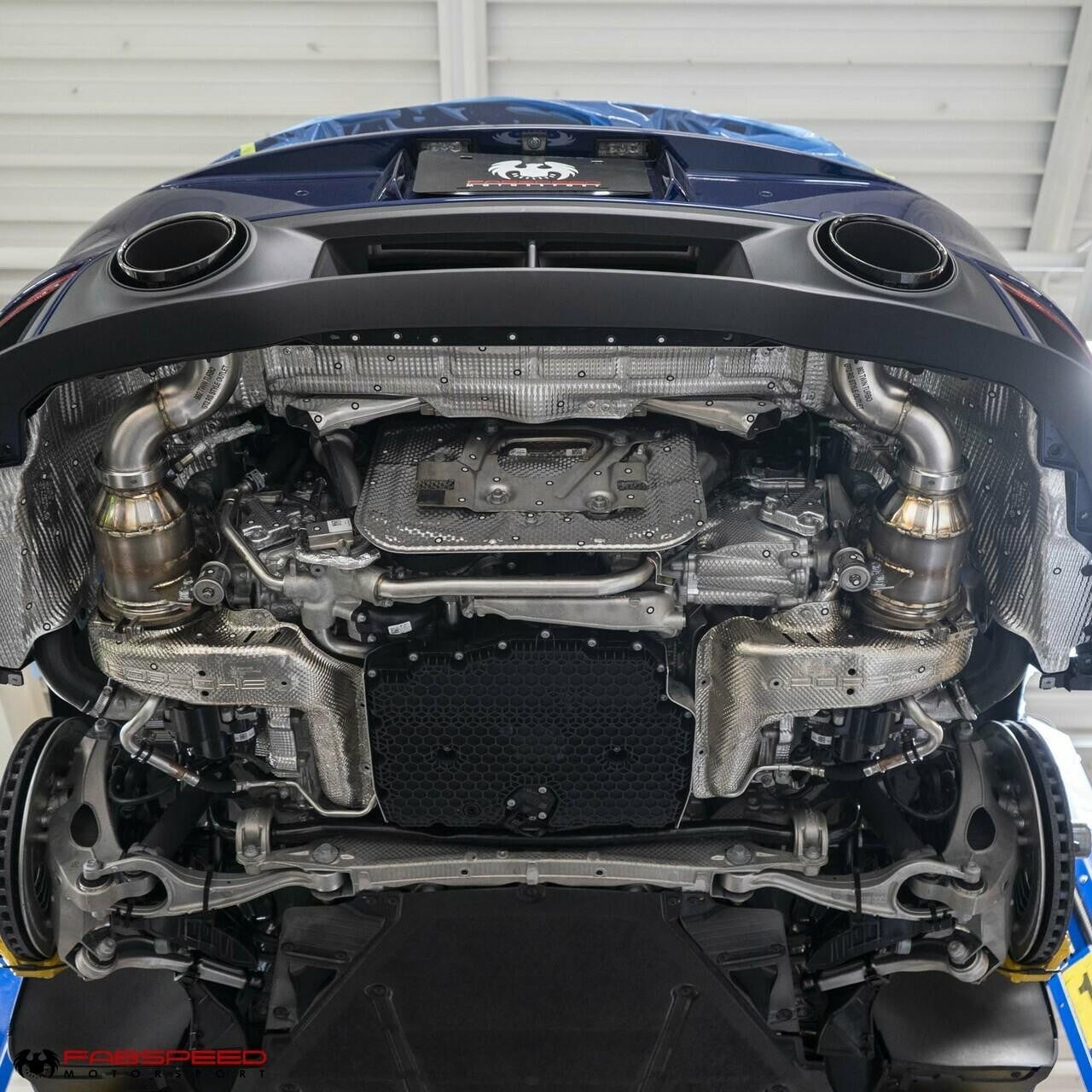 Porsche 992 Twin Turbo / Twin Turbo S Sport Catalytic Converters with GT2RS Style Outlets (2021+)