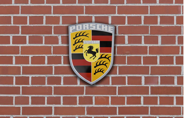 Porsche Crest Enamel Sign