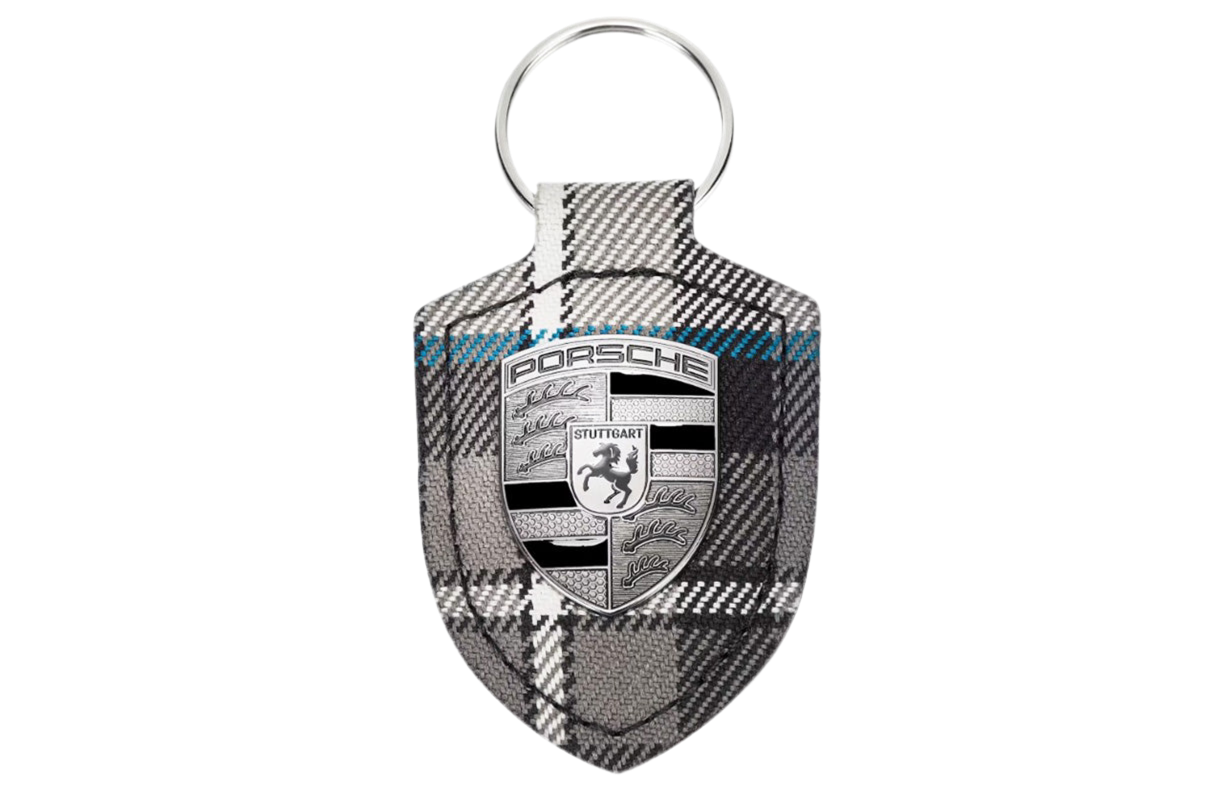 Porsche Crest Key Chain- Tartan